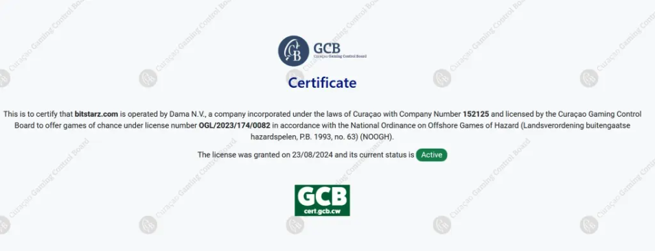 Bitstarz Legal License